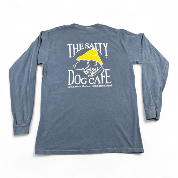 Salty Dog Cafe Shirt Adult MEDIUM Blue Cotton Hilton Head South Carolina Y2K - Picture 1 of 8